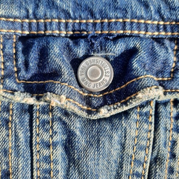 Beaded Boho Upcycled Denim Embellished Jean Jacket Womens S Hippie Festival - Picture 9 of 11